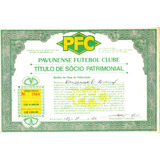 Titulo Socio Antigo Pavunense Futebol Clube 1988
