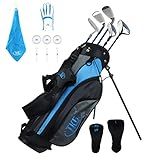 TKG Conjunto De Taco De Golfe Esportivo Juvenil Para Idades De 7 A 10 Anos Bolsa De Golfe Com Capa De Chuva E Acessórios Canhoto