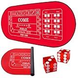 TMKEFFC Mini Tapete De Mesa De Dados De 33 X 17 Com Dois Dados Dados De Cassino Portáteis Capa De Tapete De Mesa Para Jogo De Dados De Borracha Antiderrapante Para Noite De Jogo Entretenimento D