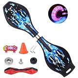 Tmore RipStik Rodízio Skate Rodízio Júnior Deluxe Com Rodízios De 360 Graus 2 Rodas Iluminadoras Compactas Leves E Duráveis Para Adolescentes E Adultos