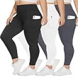 TNNZEET Pacote Com 3 Leggings Plus Size Com Bolsos Calças De Ioga Femininas Pretas Para Gestantes Preto Branco Cinza XXG