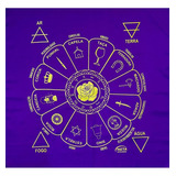 Toalha Cigana Roxo Dourado 70cm Para Altar E Baralho Cigano