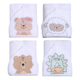 Toalha De Banho Bebê 90x75cm 3 Camadas Solft Capuz Bordado
