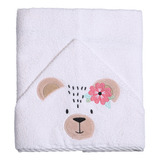 Toalha De Banho Bebe Forro De Fralda Soft Premium Bordada Cor Ursa Ema