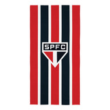 Toalha De Banho Do São Paulo Aveludada Torcedor Time Coração Cor Branco Brasão São Paulo
