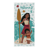 Toalha De Banho Felpuda Praia 120x60cm Lepper Kids Disney Cor Branco Moana