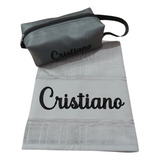 Toalha De Banho Personalizada Com Necessaire Bordada