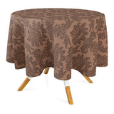 Toalha De Mesa 3m Redonda Em Tecido Jacquard P Decoração