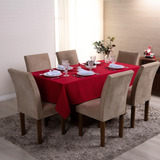 Toalha De Mesa Jantar Natal 4 Lugares Oxford Liso 1 45x1 40 Cor Vermelho Lisa