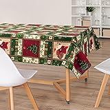 Toalha De Mesa Natal Natalina Papai Noel Verde 8 Lugares