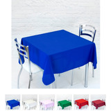 Toalha De Mesa Oxford 1 40m X 1 40m Quadrada 4 Lugares Azul Liso Cozzilar Linda E Prática