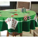 Toalha De Mesa Para Jogo Redonda Aveludada Baralho Dohler