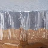 Toalha De Mesa Plástico Transparente Redonda 1 80m De Diâmetro   Gramatura 0 15mm