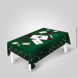Toalha De Mesa Poker Jogo Cassino Verde Retangular 6 Lugares