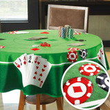 Toalha De Mesa Redonda Para Jogo Aveludada Baralho Dohler