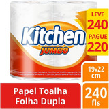 Toalha De Papel Folha Dupla Kitchen
