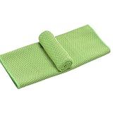 Toalha Esportiva Microfibra Fitness Resfriamento Instantaneo Refrescante Gelada Academia Corrida Esportes Verde 30x90