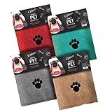 Toalha Grande Pet Banho Microfibra Cães Gato Alta Secagem -Vermelho-