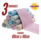 Toalha Mágica Pano Escama De Peixe Grande 59x39cm Kit C 3
