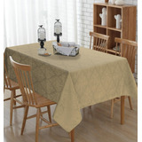 Toalha Mesa 6 Lugares Tecido Jacquard Premium 2 00m X1 35m