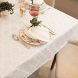 Toalha Mesa Impermeável Retangular 1 80x1 40m Jacquard Cor Branco Marrocos
