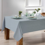 Toalha Mesa Retangular Oxford 8 Lugares 270x160 Admirare Cor Cinza