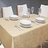 Toalha Para Mesa Com 6L Lugares Retangular 2 00m Tecido Em Jacquard Para Sala Jantar Admirare 6L Lugares Champagne 