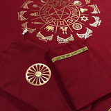 Toalha Para Tarot Mandala Astrológica Cigana Vermelha