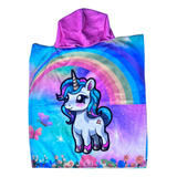 Toalha Poncho Atoalhado Capuz Infantil Praia Piscina Banho