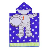 Toalha Poncho Com Capuz Infantil Roupao Astronauta 50 X 56
