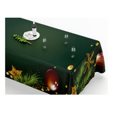Toalha Retangular 8 Lug Tecido Oxford Natal Verde 270x140cm