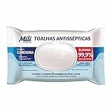TOALHA UMEDECIDA ANTISSEPTICA C 50UN MILI SEM ÁLCOOL Branco