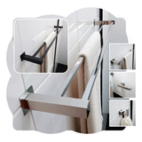 Toalheiro Duplo Inox   Kit Acessórios Banheiro 4 Peças