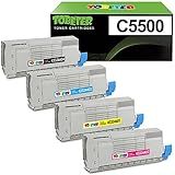 ToBeter Substituição De Toner Compatível C5500 Para OKI 43324404 43324403 43324402 43324401 Cartucho De Toner Para Okidata C5500 C5600 C5700 C5800 C5950 C5650DN C5660DN 50N C5 800N 5 000 Páginas 