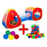 Toca Barraca Infantil Com Tunel 3 Em 1 100 Bolinhas Kit
