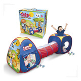 Toca Barraca Túnel Infantil Safari Piscina C Bolinha 3 Em 1