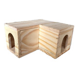 Toca Cabana Casinha Em L Para Hamster Pet De Madeira Pinus