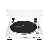 Toca-Discos Audio-Technica Sem Fio Com Acionamento Automático Por Correia -Belt-Drive- AT-LP60XBT-WW- Branco-Branco- Bivolt 120-240V