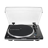 Toca-Discos Vinil Audio-Technica Sem-Fio Automático AT-LP70XBT-BS- Preto E Cinza- Bivolt 120-240V