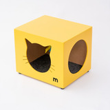 Toca Nicho Casinha Gato Casa Playground Cor Amarelo Pet Mdf
