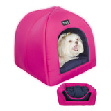 Toca Pink 2x1 Cachorro Gato Cabana Cama Casinha Casa