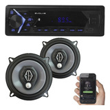 Toca Radio Bluetooth Fm Carro Mp3 Usb + Falante 5 Pol 120w