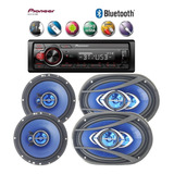 Toca Rádio Carro Mp3 Player Bluetooth Usb 4 Alto Falantes