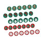 Tofficu 50 Unidades Botões De Natal Dois Botões De Furo Materiais Para Artesanato De Natal Artesanato Em Resina Botão De Floco De Neve Enfeite Imã De Geladeira Plástico Árvore De Natal