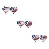 Tofficu 6 Peças Patch Bordado Decoração Flags Coracao Nós Bandeiras Amo Adesivos De Pano Manchas De Amor Remendos 26c Remendos De Costura Remendos De Apliques Fragmento Estados Unidos 15c