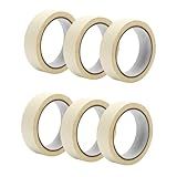 Tofficu 6 Rolos De Fita Adesiva Fita Adesiva Fita Adesiva Bege Para Pintores Fita Adesiva Resistente Para Pintura Automática Fita Bege Para Pintor Fita Dupla Face Etiqueta Papel