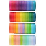 Tofficu Washi Tape Decorativo 48 Rolos De Fita Colorida Washi Tape Arco Íris De Sólida Faça Você Material Escolar Scrapbook Fita Adesiva Decorativa Gravável Fita Adesiva Kawaii