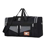 TOKSHOP Bolsa Mala Viagem De Mão Ombro Transversal Ajustável Grande 60 Litros -Preto-