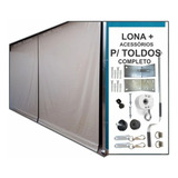 Toldo Cortina Em Lona Pvc Completo Tubos Divididos 2 50x1 73