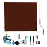 Toldo Cortina Marrom 2 40m X 3 20m Kit Completo
